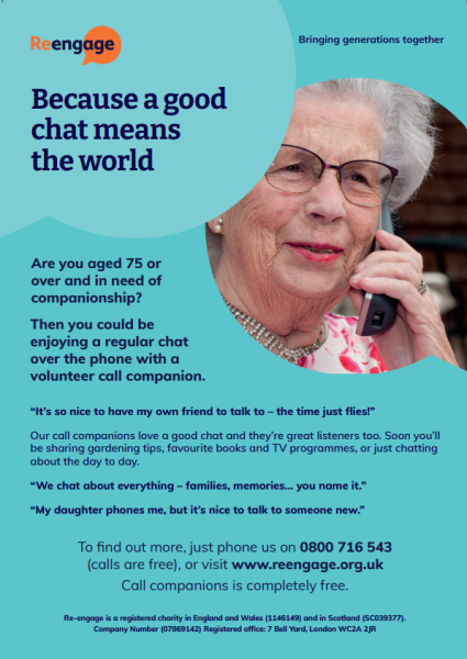 FREE Call companion for people aged 75+